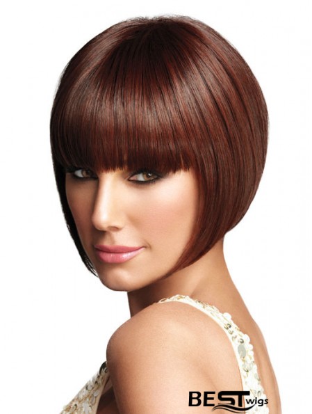 Graduated Bob Wigs With Capless Synthetic Bobs Cut Chin Length