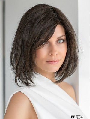 10 inch Chin Length 100% Hand-tied Brown Bob Hairstyles