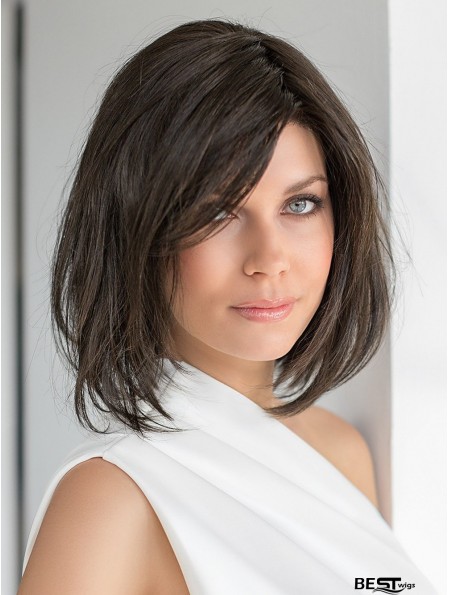 10 inch Chin Length 100% Hand-tied Brown Bob Hairstyles