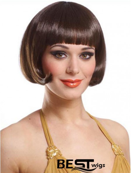 Copper Bob Wig With Capless Straight Style Short Length