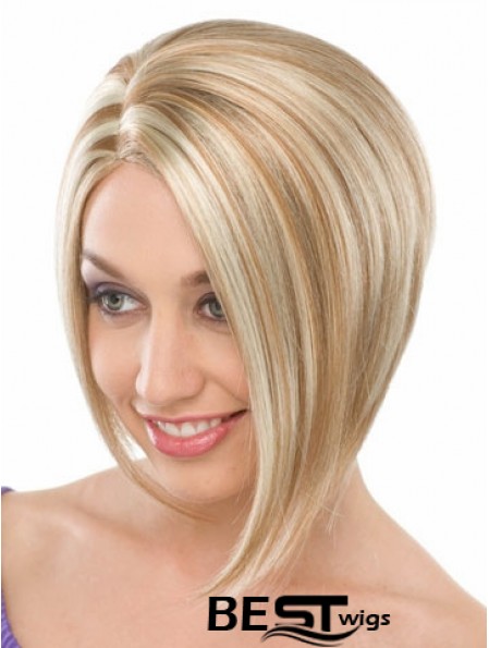 Capless Chin Length Straight Blonde Fashionable Bob Wigs