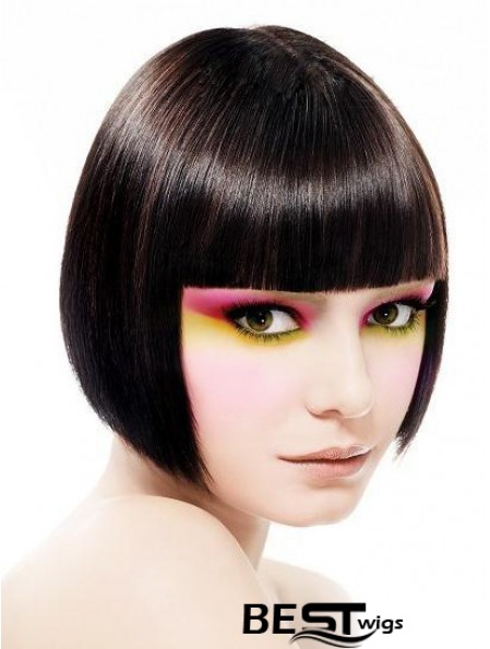 Capless Short Straight Black Incredible Bob Wigs