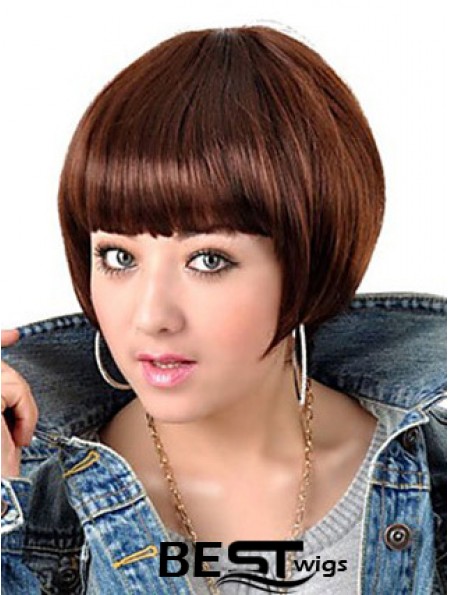 Capless Short Straight Auburn Popular Bob Wigs