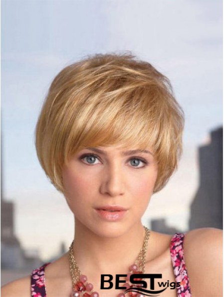 Capless Short Straight Blonde Designed Bob Wigs