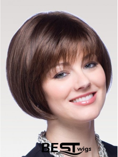 Capless Chin Length Straight Auburn Good Bob Wigs