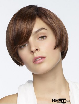 Straight Short Brown 6 inch Capless Ideal Bob Wigs