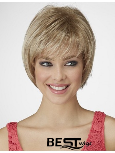 Straight Chin Length Blonde 9 inch Capless Beautiful Bob Wigs