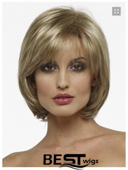 Capless Chin Length Straight Blonde Fashion Bob Wigs