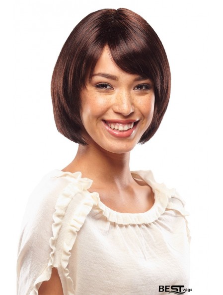 Capless Short Straight Auburn Top Bob Wigs