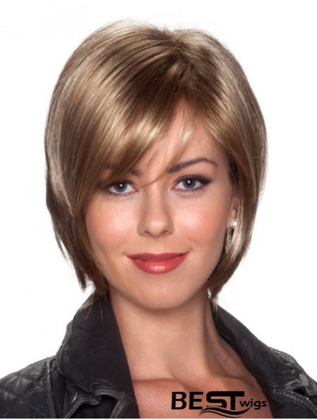 Straight Chin Length Blonde 10 inch Capless Affordable Bob Wigs