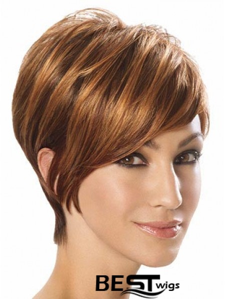 Wigs For Sale Layered Cut Short Length Auburn Color