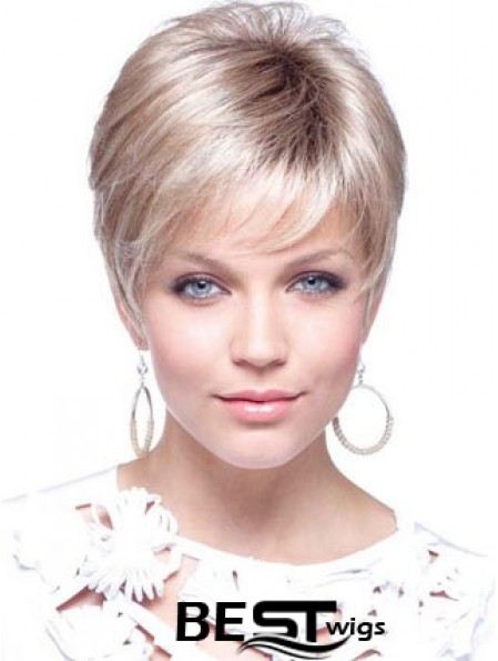 Womens Wigs UK With Capless Cropped Length Blonde Color