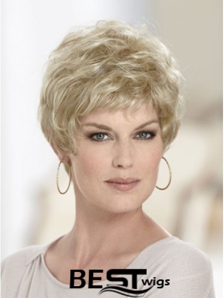 Boycuts Wavy Blonde Capless Discount Short Wigs