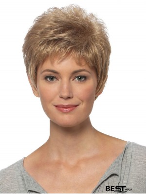 Short Hair Wigs Blonde Color Cropped Length Straight Style