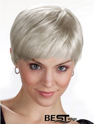 Ladies Grey Wigs UK With Capless Grey Cut Chin Length