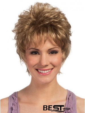 Boycuts Cropped Blonde Curly High Quality Petite Wigs