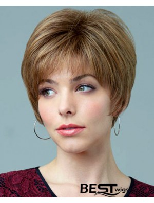 5.5 inch Natural Straight Boycuts Auburn Short Wigs