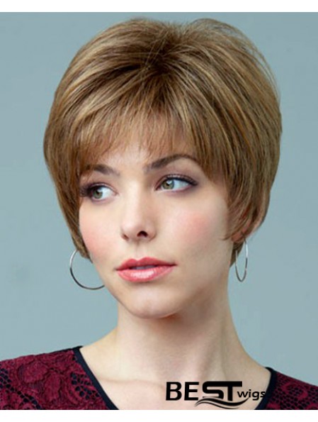 5.5 inch Natural Straight Boycuts Auburn Short Wigs