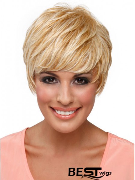 Boycuts Straight Blonde Capless Top Short Wigs