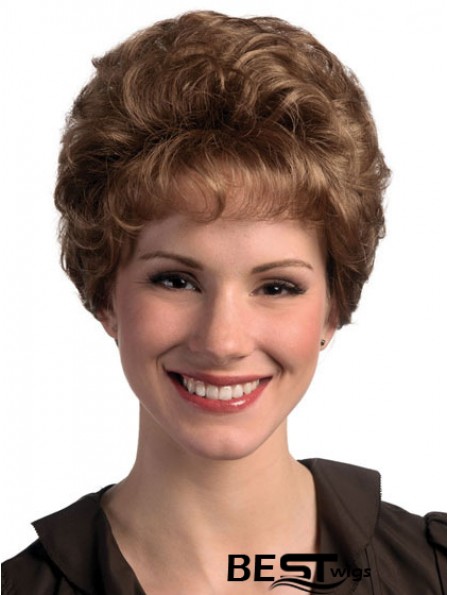 Curly Brown No-Fuss Short Classic Womens Wigs