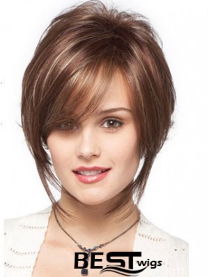 Bobs Wavy Brown Capless Designed Short Wigs