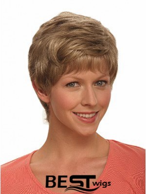 Boycuts Wavy Brown Capless Incredible Short Wigs