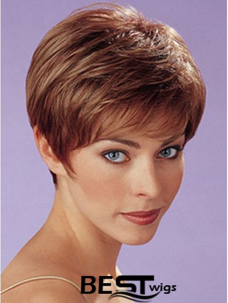 Auburn Synthetic Straight Cropped Capless Boycuts Ladies Wigs UK