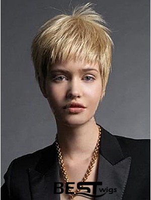 Boycuts Straight Blonde Capless Fabulous Short Wigs