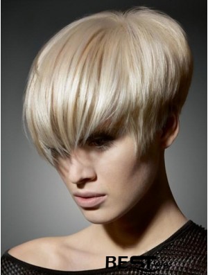 Boycuts Straight Blonde Capless Flexibility Short Wigs