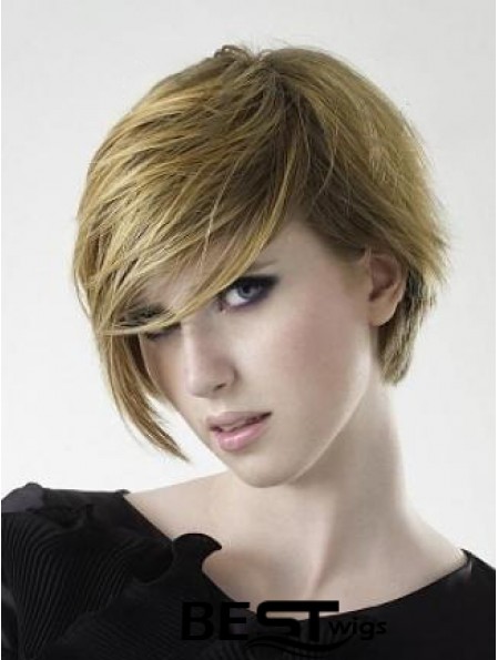 Layered Straight Blonde Capless Cheap Short Wigs