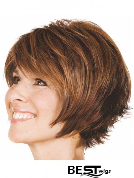 Bobs Wavy Brown Capless Convenient Short Wigs