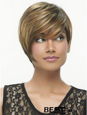 Bobs Straight Brown Capless High Quality Short Wigs