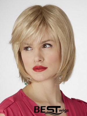10 inch Natural Straight Bobs Blonde Short Wigs