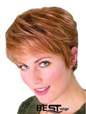 Straight Boycuts Cropped Perfect Auburn Synthetic Wigs