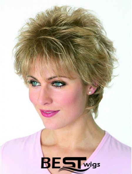 Boycuts Wavy Blonde Capless Cheapest Short Wigs