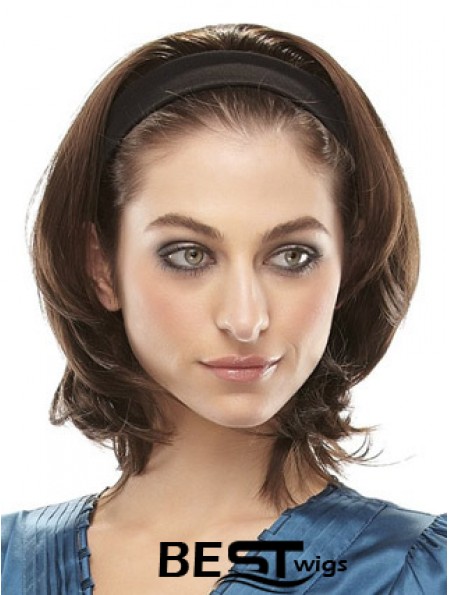 Brazilian Straight Brown Chin Length Clip In Half Wig