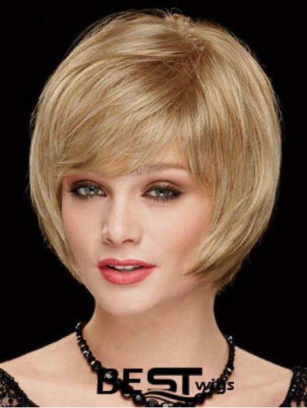 Chin Length Bobs 8 inch Straight Blonde Medium Wigs