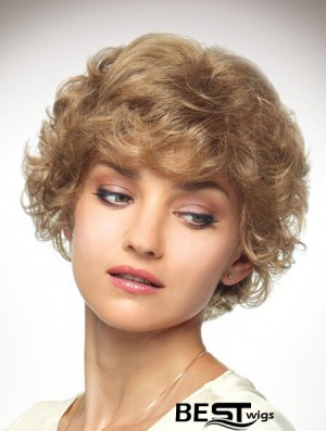 Chin Length Layered 10 inch Curly Blonde Medium Wigs