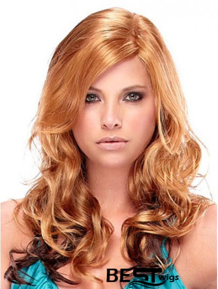 Fashion Auburn Curly With Bangs Capless Long Wigs
