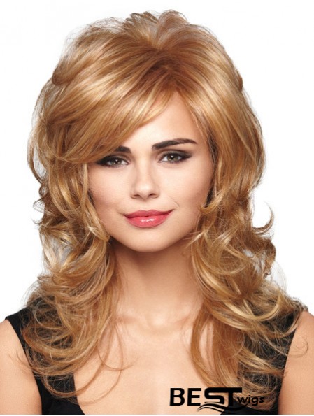 Hairstyles Blonde Wavy With Bangs Capless Long Wigs