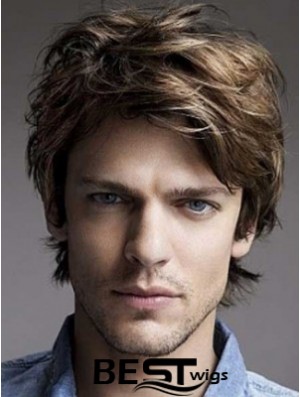 Brown Lace Front Wavy Short Layered Mens Hairstyles