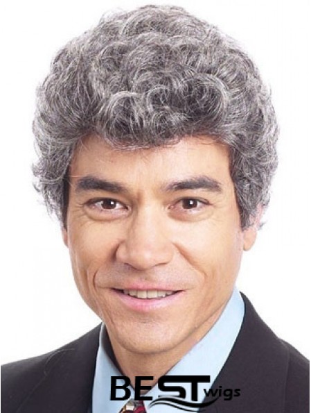 Curly 6 inch Capless Short Synthetic Old Man Wigs