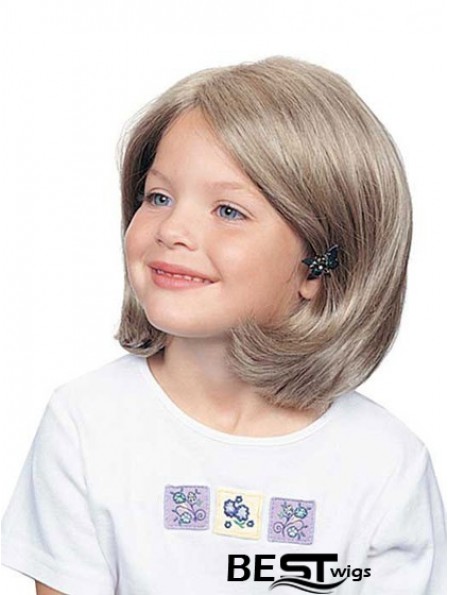 Wavy Chin Length Synthetic 100% Hand-tied Kids Wigs
