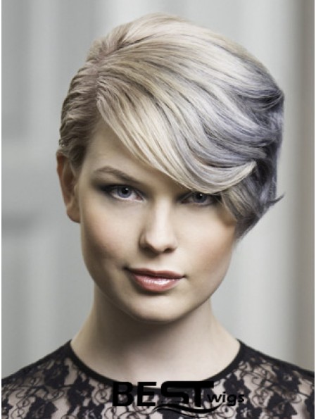 Lace Front Grey Short Wavy 8 inch Discount Fashion Wigs