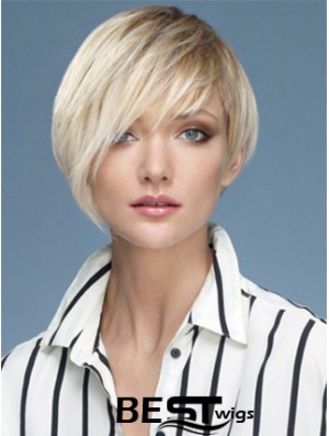 Capless Boycuts Short Straight 10 inch Platinum Blonde Sassy Fashion Wigs