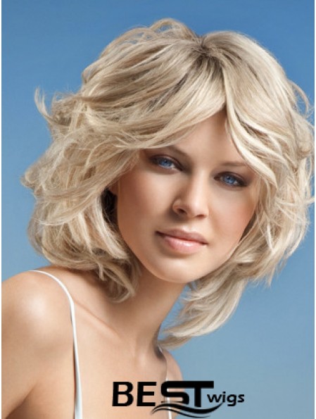 Full Lace Layered Chin Length Wavy 12 inch Platinum Blonde Cheap Fashion Wigs