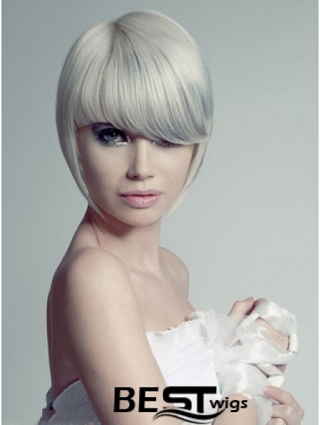 Capless Grey Short Straight 10 inch Hairstyles Fashion Wigs