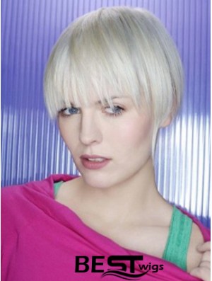 Capless Grey Short Straight 8 inch Beautiful Fashion Wigs