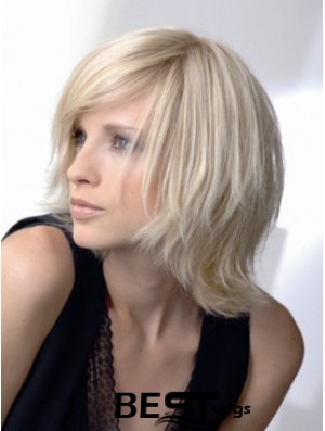 Full Lace Layered Chin Length Wavy 12 inch Platinum Blonde Amazing Fashion Wigs