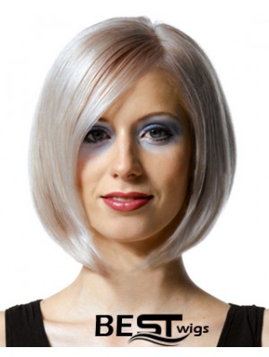 Full Lace Bobs Chin Length Straight 10 inch Platinum Blonde High Quality Fashion Wigs